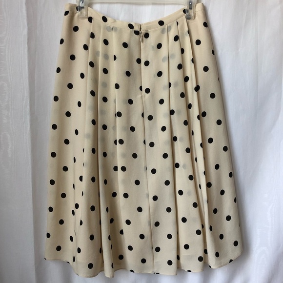 The Limited black and cream, silk, polka dot skirt - Picture 4 of 4